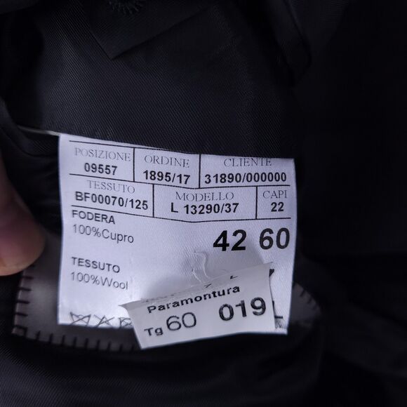 Canali Wool Blazer Mens 42 Black Plaid 2 Button Single Breasted - Picture 10 of 11